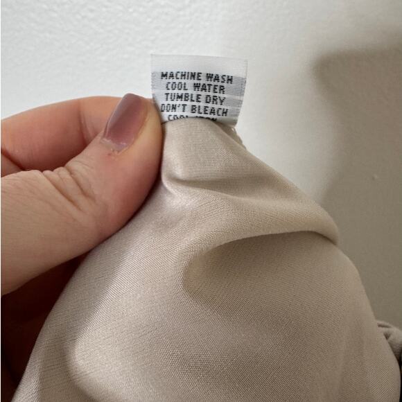 Planet by Lauren G Size 3 Cream Beige Polysilk Drawstring Crop Pant 14/16 1X XL - Picture 13 of 13